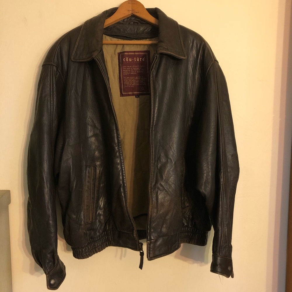 Leather bomber jacket by Couture